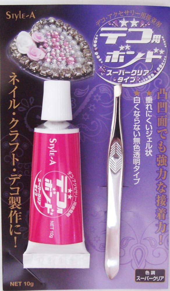 Amazon.co.jp: 強力透明デコ用ボンド ピンセット付き SA-C312